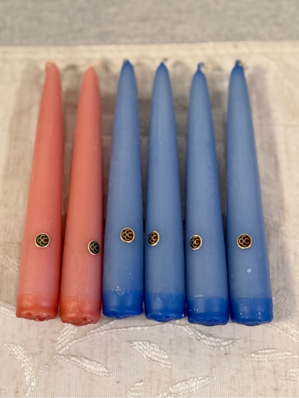 VTG PartyLite Sky Blue 6" Dinner Taper Candles Boxed Mix + Bonus Pink (4+2)